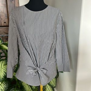 Striped front tie blouse!